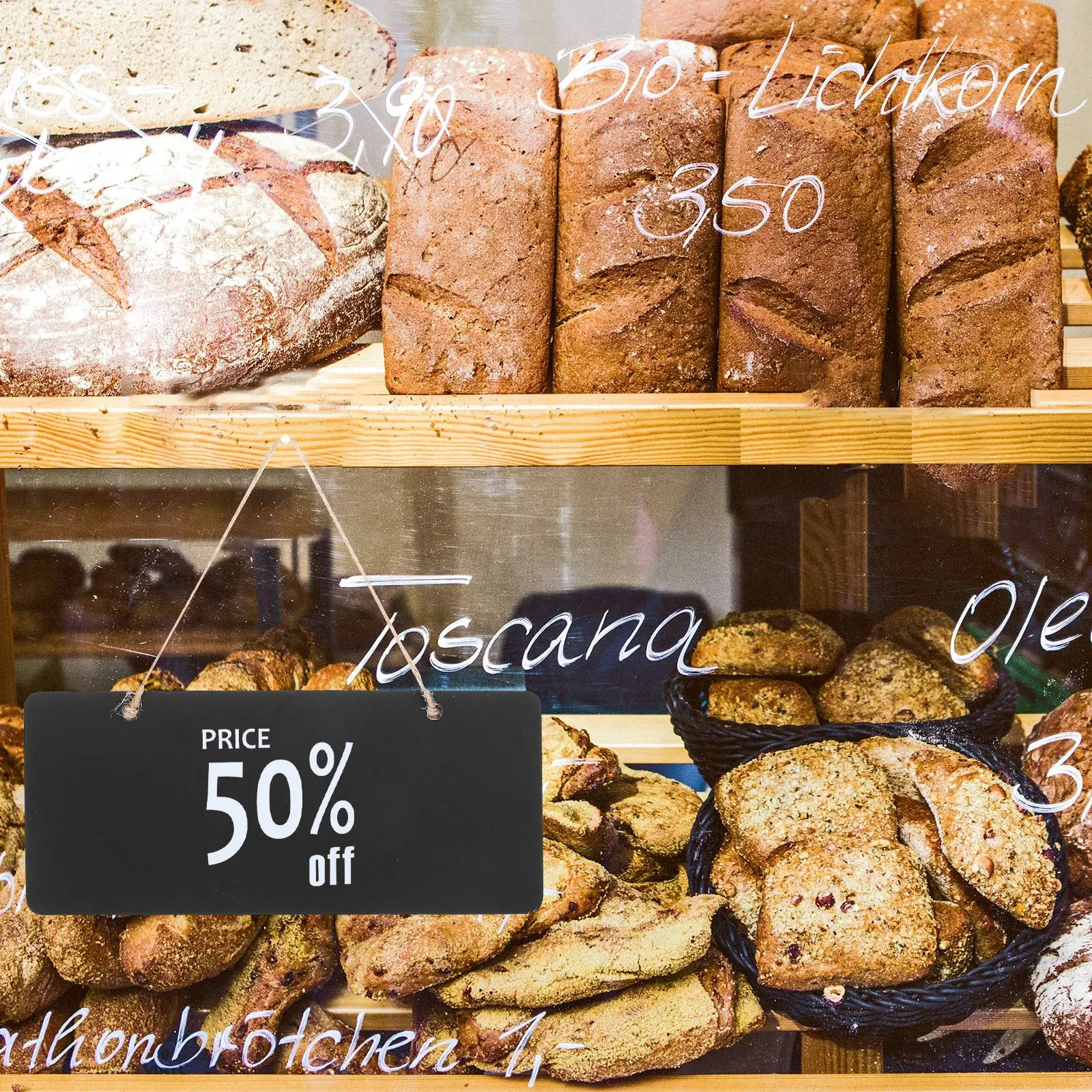 2 Pcs Double-Sided Message Blackboard Chalkboard Hanging Rope Sign Ornament - View #5