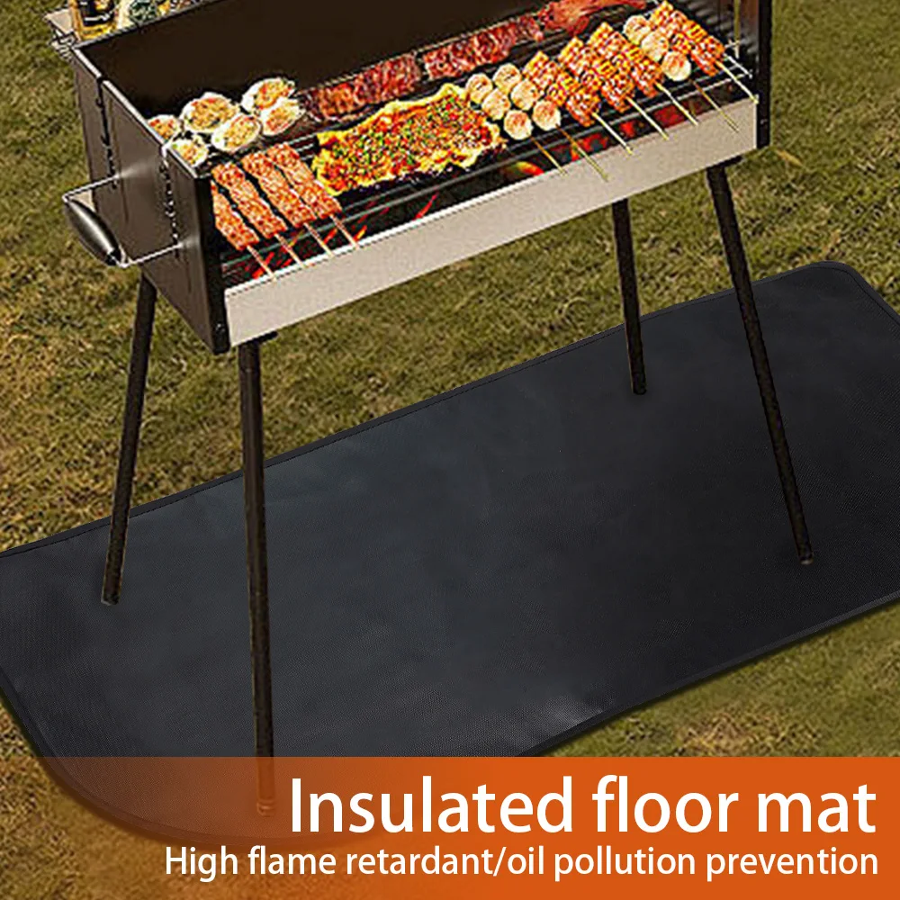 Fireproof Flame-retardant High-temperature Resistant Fireplace Mat Double Layer Fiberglass Floor Protection For Wooden Fireplace floor mat