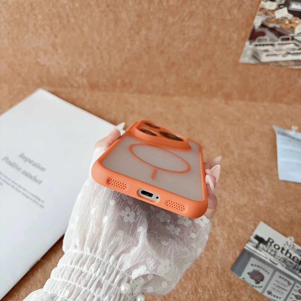 Magnetic Ring Protective Case with Side Vent Holes and Skin-Feel Finish