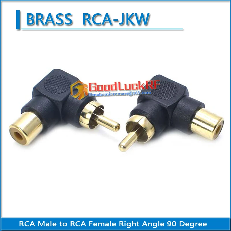 

High-qualit RCA Male to RCA Female 90 Degree Rgith Angle audio and video connection Brass lotus RF connector