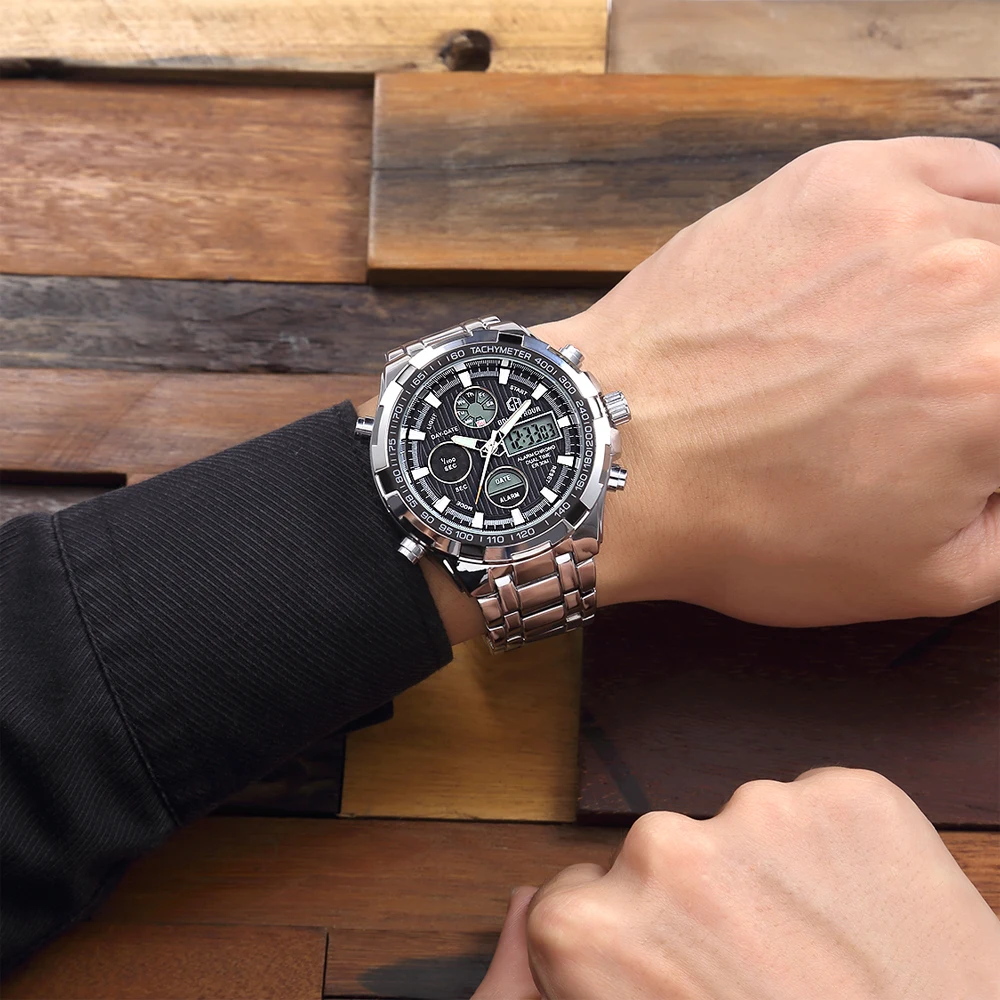 WWOOR Orologio al quarzo di lusso da uomo Orologi da uomo