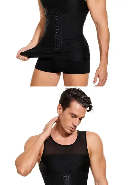 LAZAWG-masculino barriga controle shapewear, corpo shaper top, emagrecimento  tank tops, exercício de compressão, treino esporte, fitness, queimador de  gordura - AliExpress