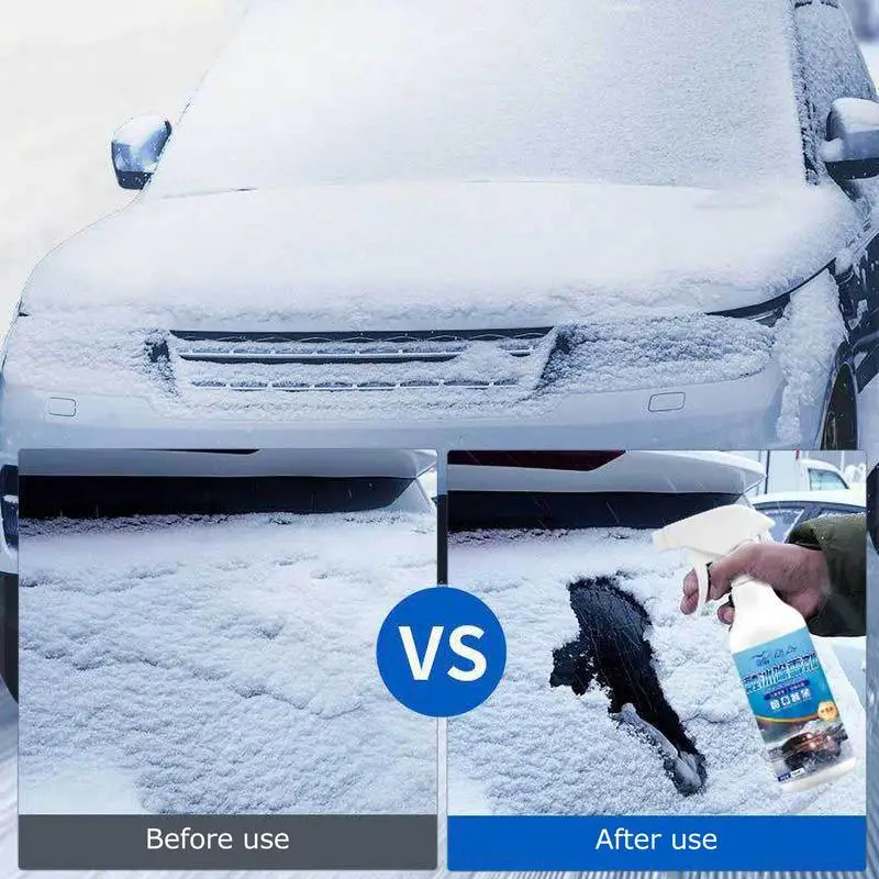 Car Window Defroster Spray Winter Windshield Defroster Spray 500ml Multipurpose Car De Icer Auto Deicing Liquid For Glass