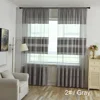 1 Piece Modern Tulle Curtains for Living Room Bedroom Decoration Window Voiles Kitchen Tulle Curtain 1x2.7m Window Curtain 3