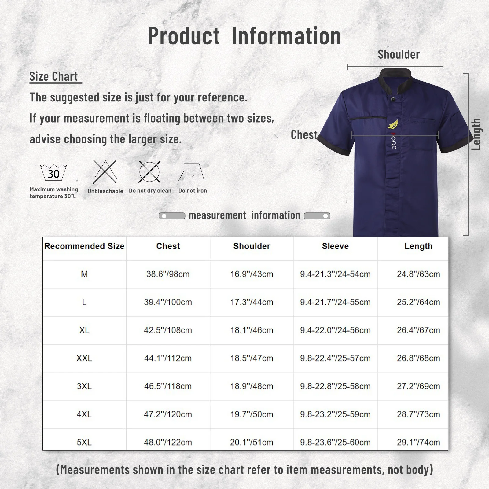 Men's Chef Coat Uniform Bakery Canteen Kitchen Shirt Short Sleeve Long Sleeve Cook Jacket Restaurant Work Clothes Men Women Wear images - 6