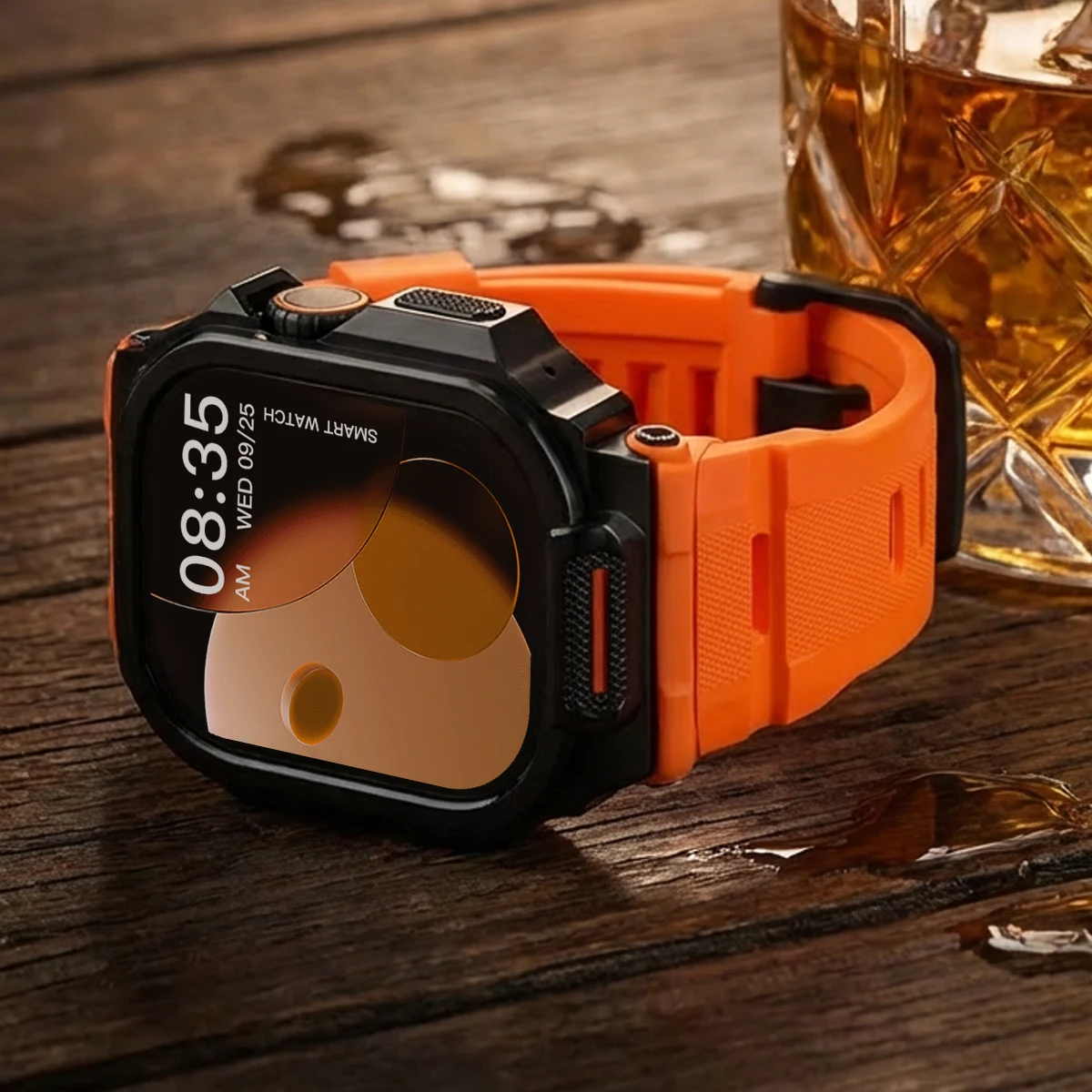 Zinc Alloy Protective Watch Band with Silicone Strap