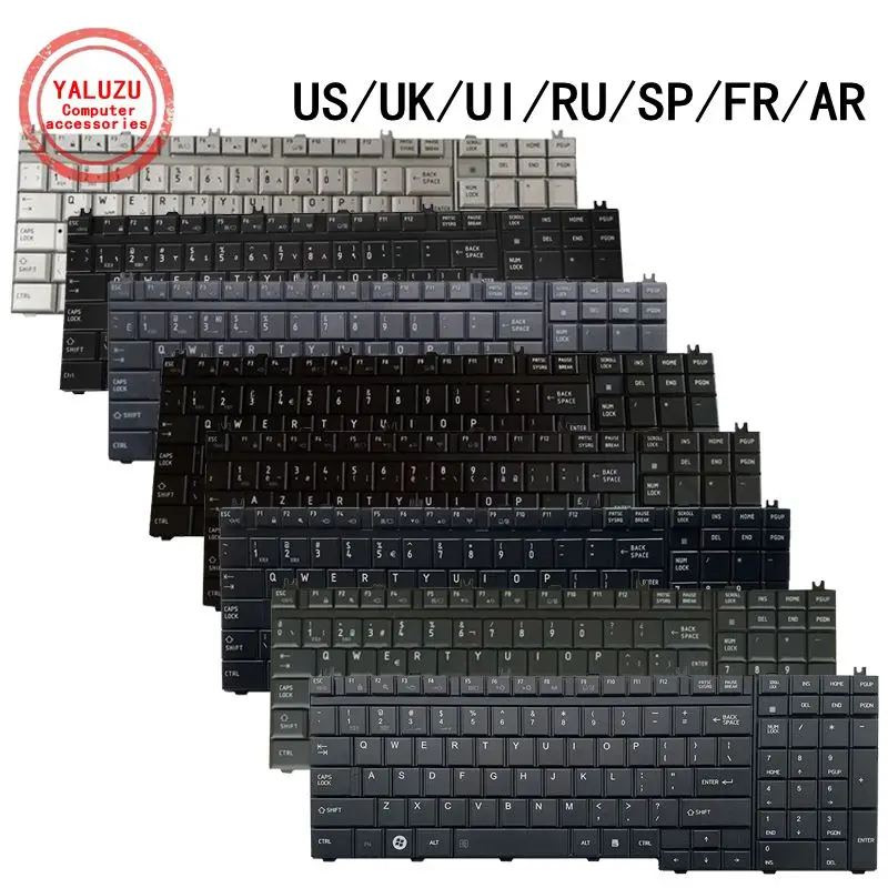 US/UK/UI/RU/SP/FR/AR Laptop Keyboard For Toshiba Satellite A500 A505 AX53 AX55 B450 B451 B551 B552 B651 B650B F42 F60 F501 F750
