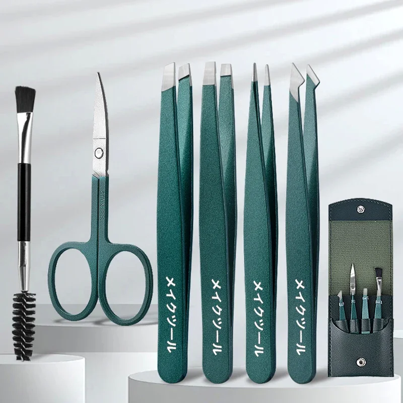 2/4/6Pcs 속눈썹 눈썹 족집게 스틸 헤어 익스텐션 족집게 다채로운 전문가용 스테인레스 뷰티 도구 제거 클립