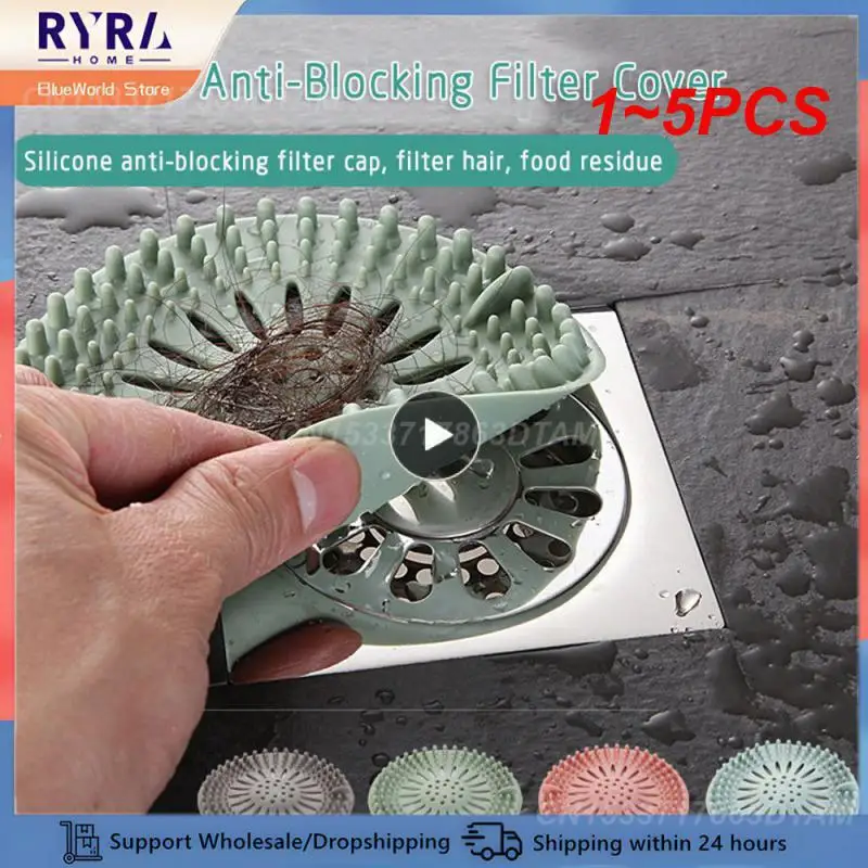 

1-5 шт., Силиконовый Фильтр для слива в ванной