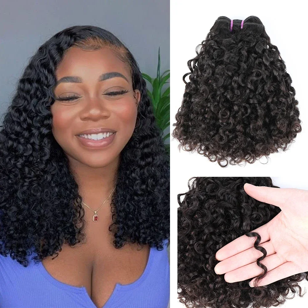 Jerry Curly Brazilian Human Hair Bundles Natural Color Pixie Curl Bundles Human Hair Deep Wave Remy Curl Bundle Extensions