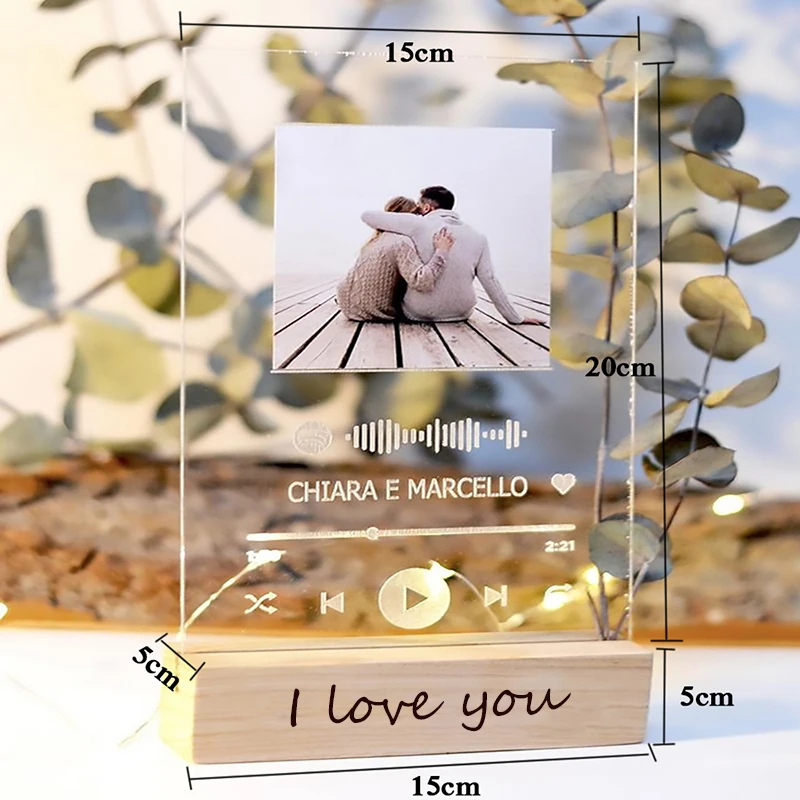 Custom Acrylic Spotify Song Code Photo Frame Wedding Anniversary Gifts for  Couple Men Personalized Picture Frame with Wood Stand - AliExpress