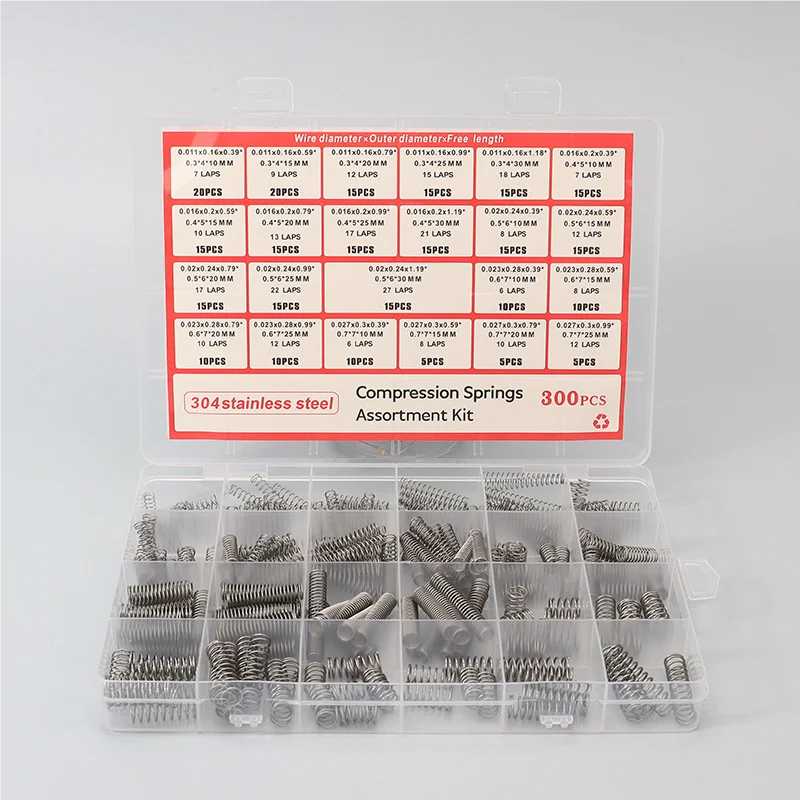 300-teiliges Premium-Druckfeder-Sortimentsset aus Edelstahl mit 24 Größen für mechanische Reparaturen, Elektronik- und Heimwerkerprojekte – Detail 3