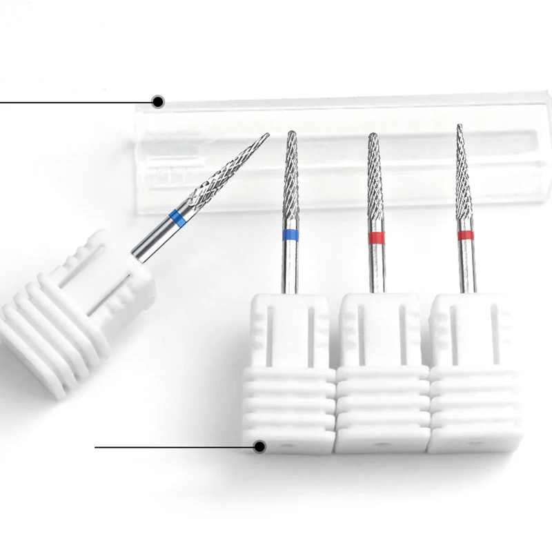 1/2개입 2in1 텅스텐 스틸 네일 드릴 비트 카바이드 밀링 커터 네일 파일 각질 제거기 매니큐어 커터 네일 아트 도구