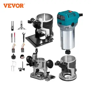 VEVOR Wood Router Wood Trimmer Machine Electric Hand Trimmer 30000RPM Power Carpentry Tool Woodworking Trimming Grooving Carving 1