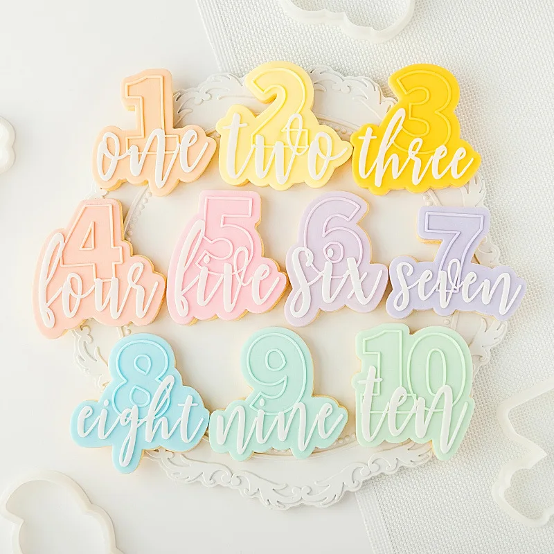Letter Number Acrylic Cookie Cutter Reverse Stamp Embosser Fondant Mould Baking Tools Biscuit Pastry Craft Cake Decoration cookie cutter cookie mould fondant cutter cookie printing mold baking mold cookie maker press kit baking decorating tools