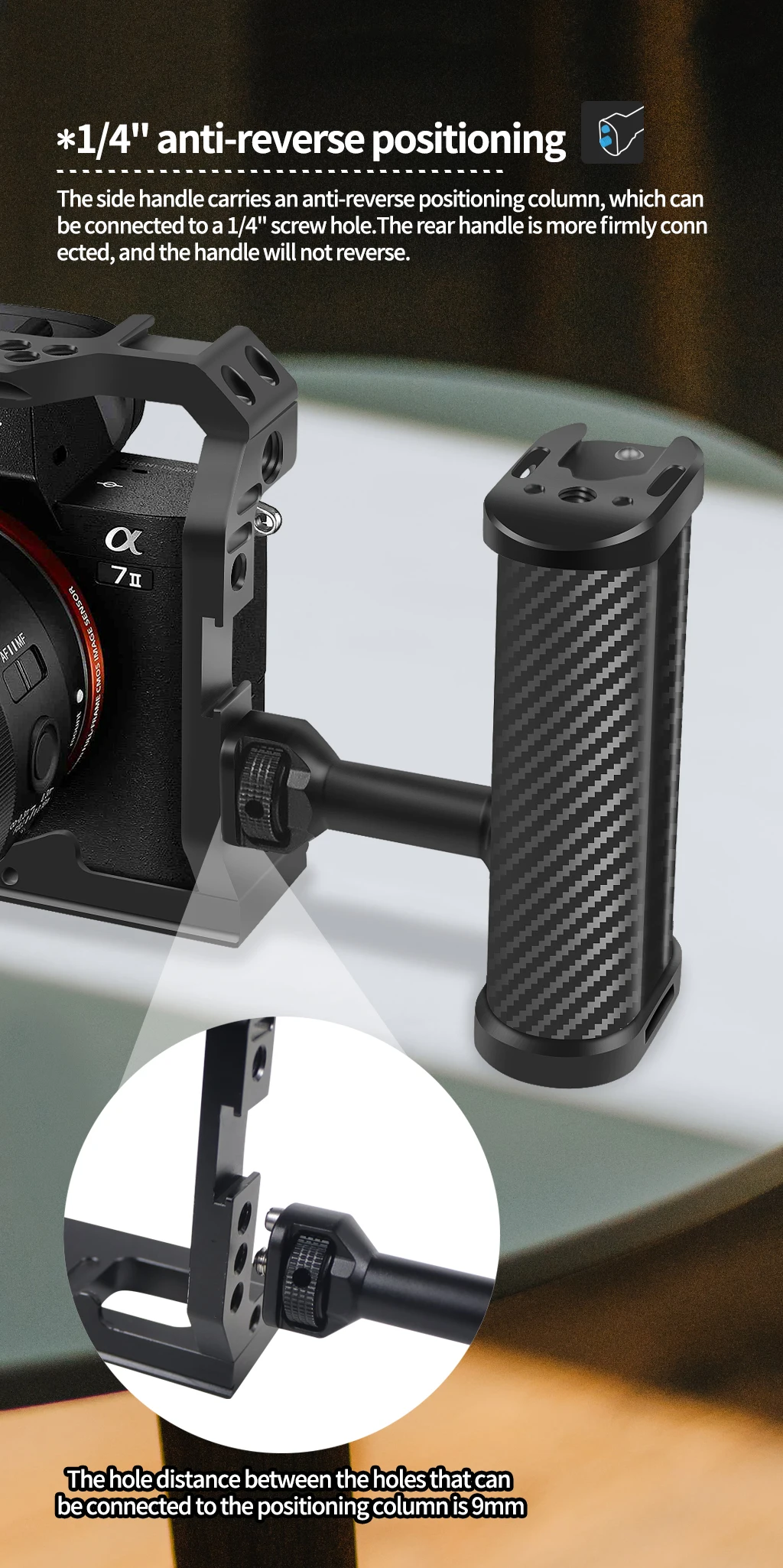 Universal Right & Left Side Handle for Camera Cage Hand Grip with Cold Shoe Mount for Mic Video Light for Iconic Brand For Iconic Brand Nikon