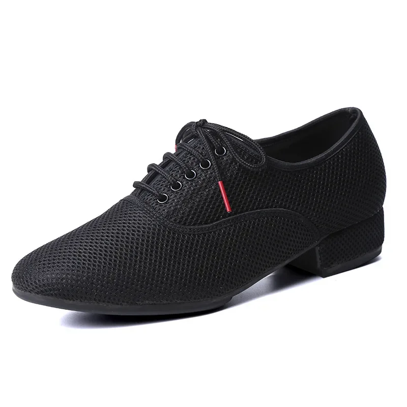 Male Latin Dance Shoes Men Salsa Jazz Ballroom Modern Tango Black Mesh Soft Sole Training Sneakers 39-46