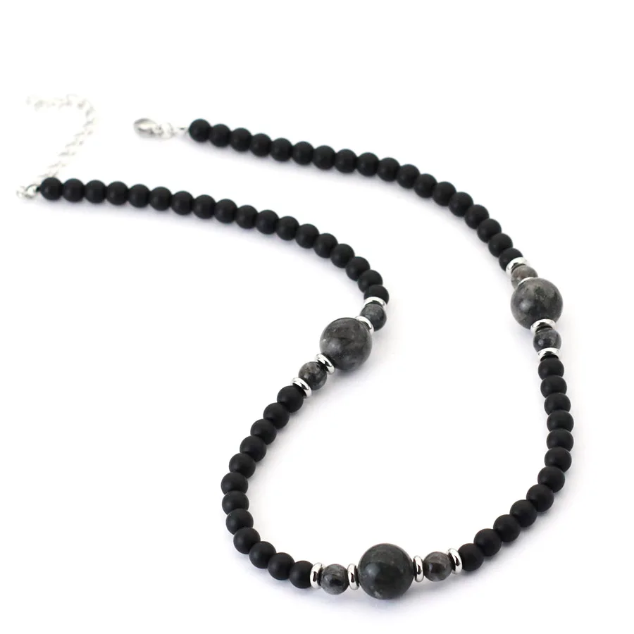 Einzigartige neue Naturstein-Halskette für Männer, 19 Zoll, kurzes Halsband, perfekte Geschenke für Freund, Glücks-Amulett-Kragen, Joias – Detail 10