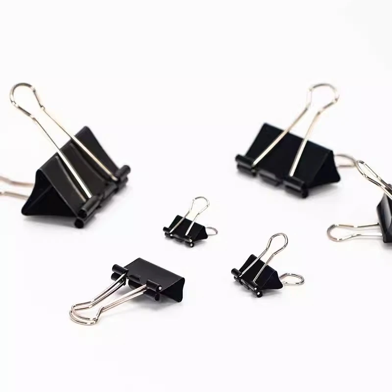 12 Pcs/Box Large Binder Clips , Big Paper Clamps Clips For Office  Supplies,Black Binder Clips - AliExpress