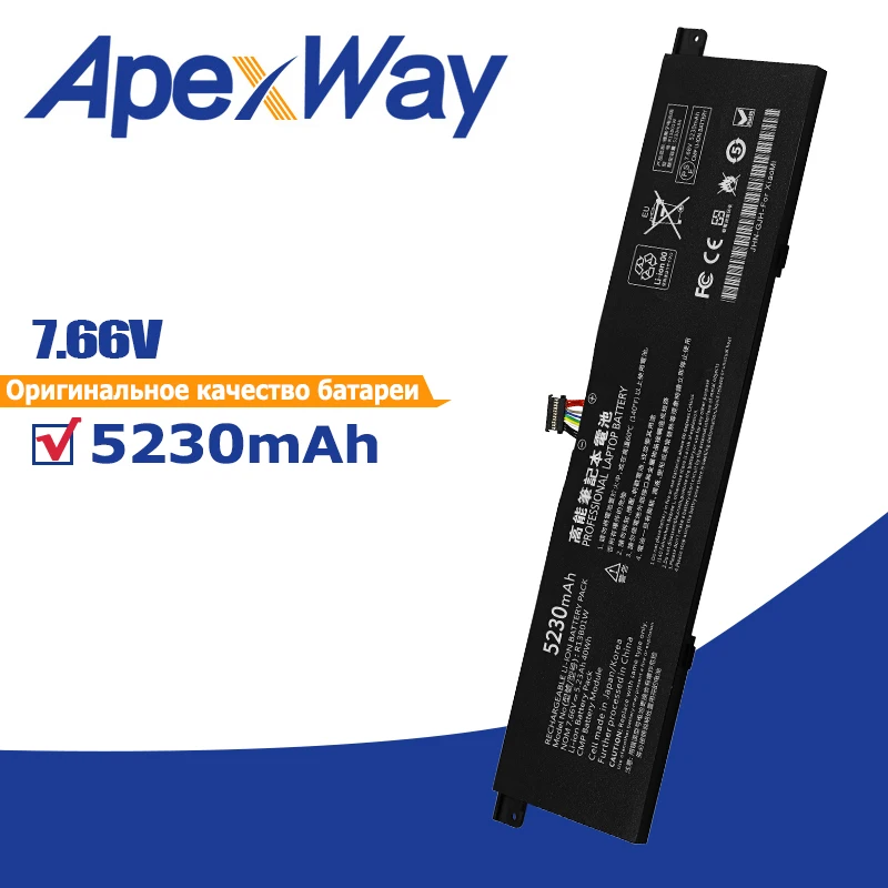 

Аккумулятор Apexway для ноутбука Xiaomi Mi Air, 7,66 в, 5230 мАч, R13B01W, R13B02W, 13,3 дюйма, 40 Втч