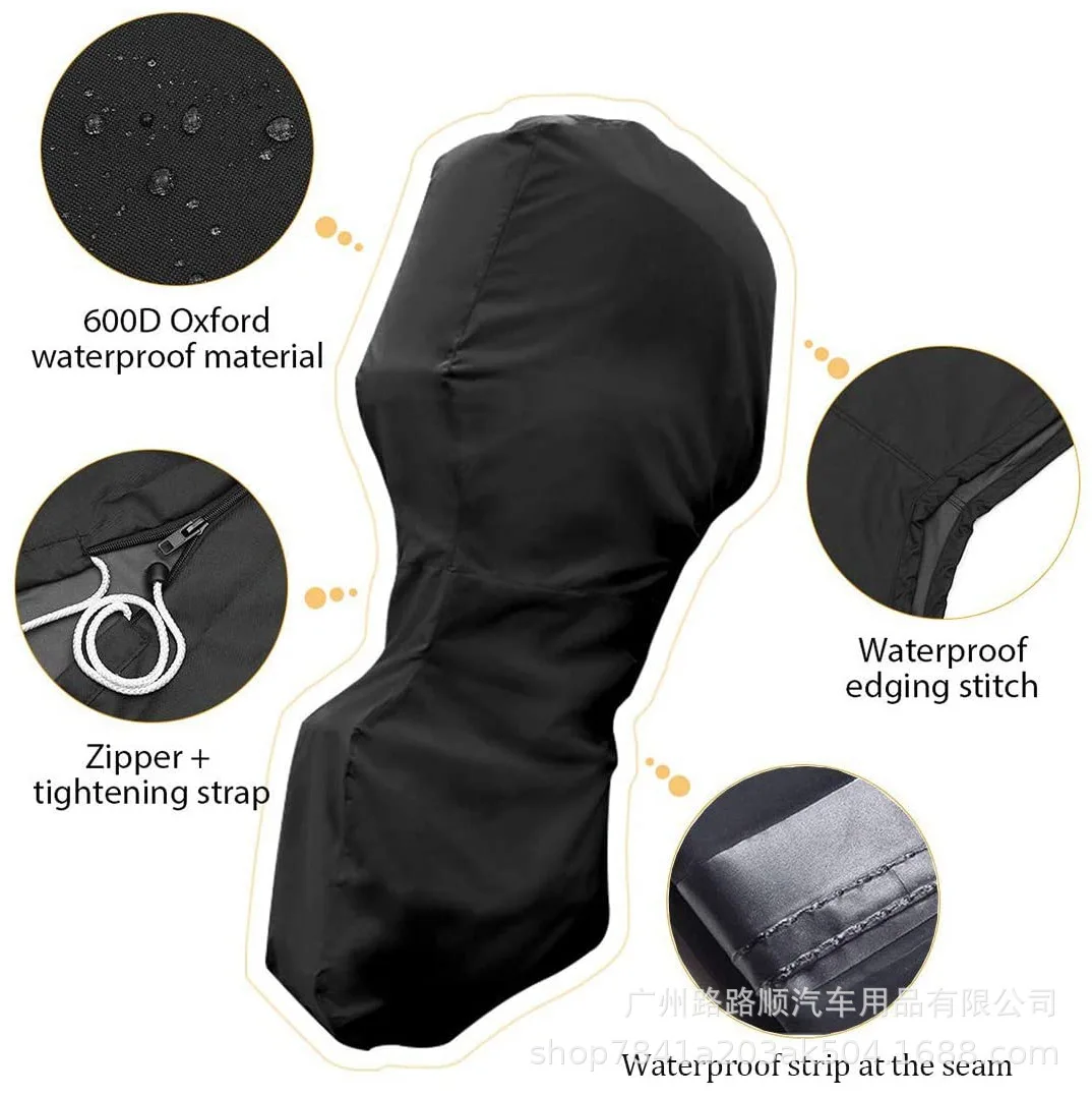 Waterproof 600D Boat Motor Cover UV-Proof Full Outboard Fade Crack Resistant Heavy-Duty Yacht Marine Engine Protector Canvas outboard motor cover