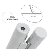 Portable Pocket Microscope 40X 80X 100X 150X White Mini Magnifier Reading Scale Foldable Magnifying Loupe with LED Illuminated 2