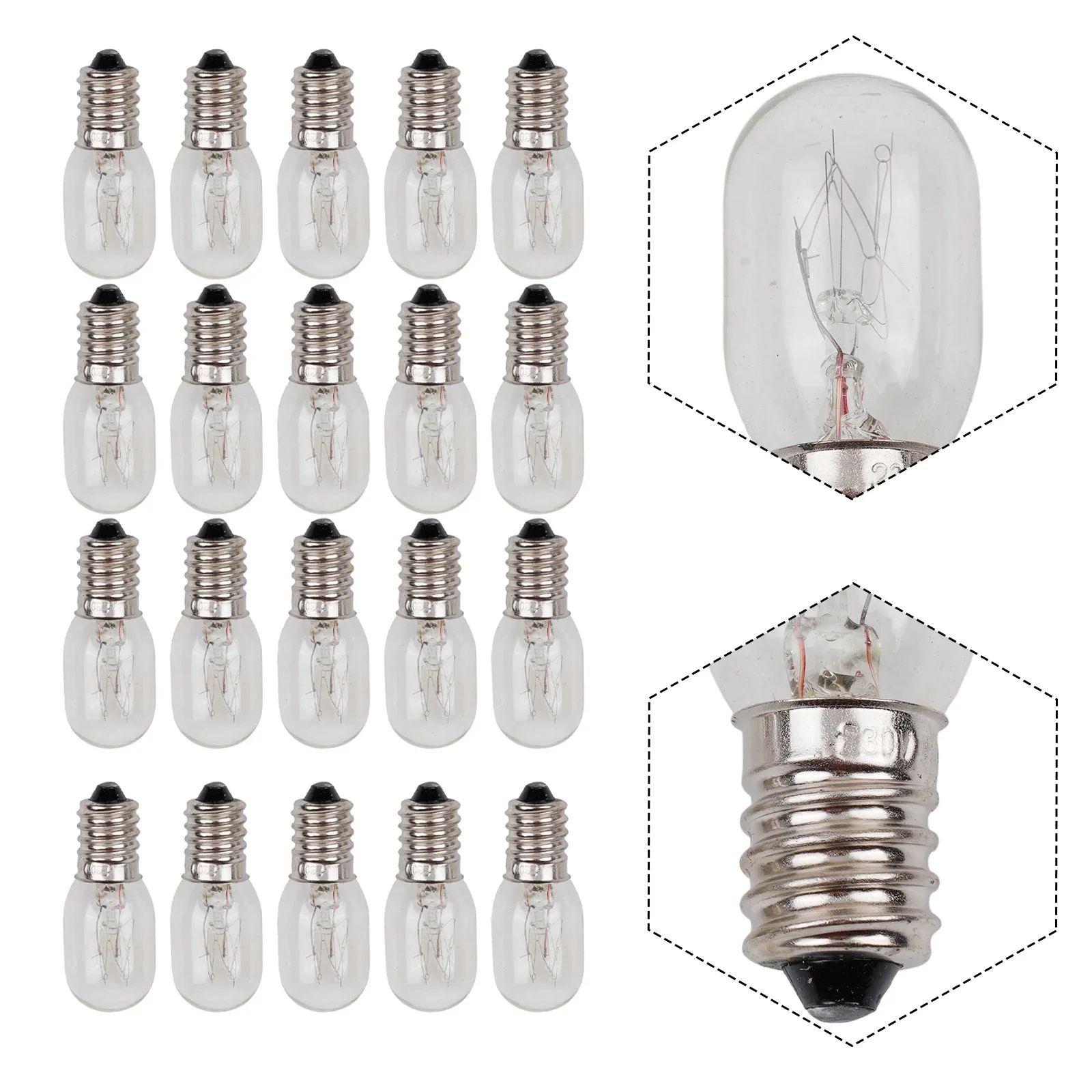 Kitchen Tool Office Salt Lamp 20pcs/kit E14 15W Globe Light for Refrigerator Replacement