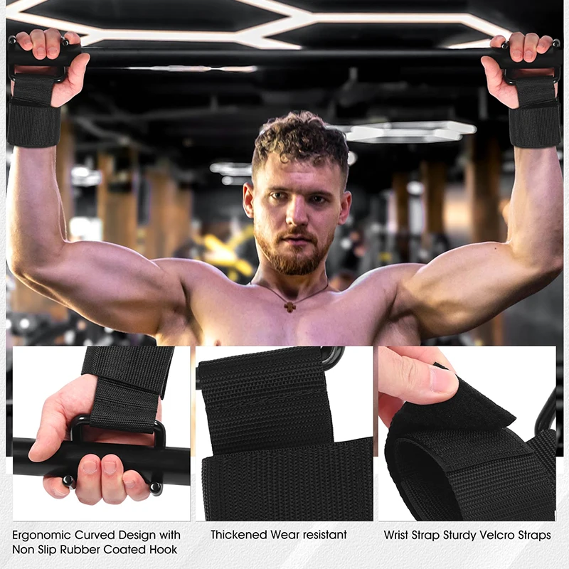 Weight Lifting Hooks for Men Heavy Duty Lifting Wrist Straps for Pull ups Deadlift Straps Power Grips with Padded Wo lifting hook