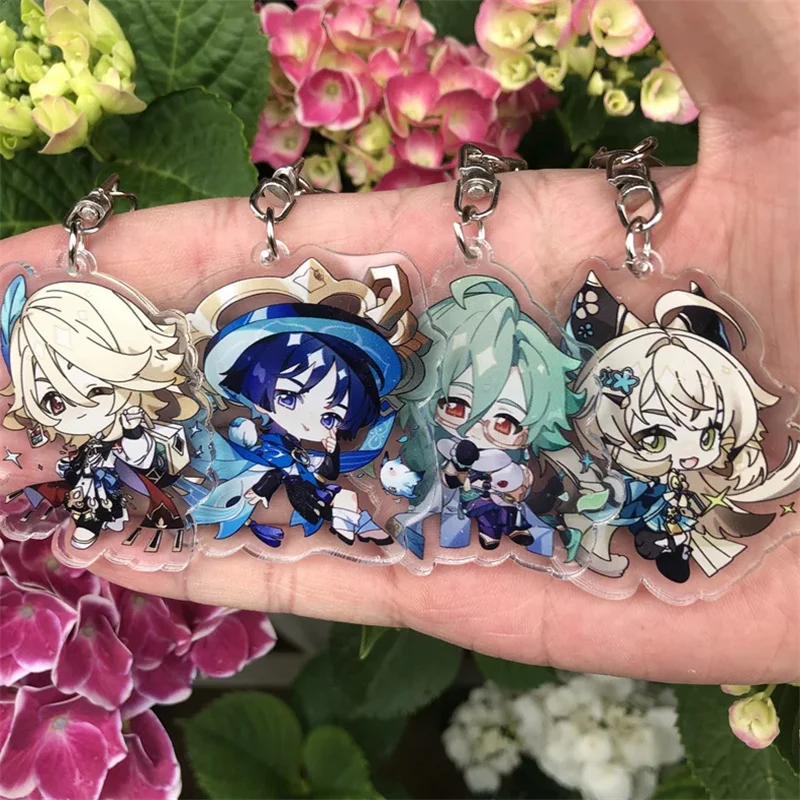 Genshin Impact Yae Miko Kaveh Baizhu Wanderer Keychain Figure Badge Anime Game Cosplay Accessories