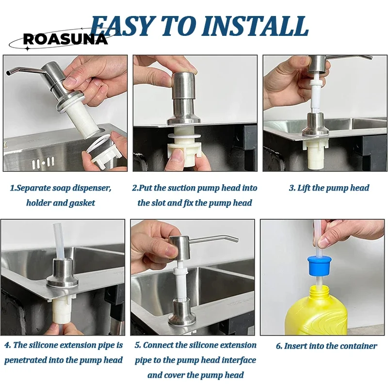 Advanced stainless steel soap dispenser extension tube kit-suitable for kitchen sink and bathroom  automatic soap dispenser 6