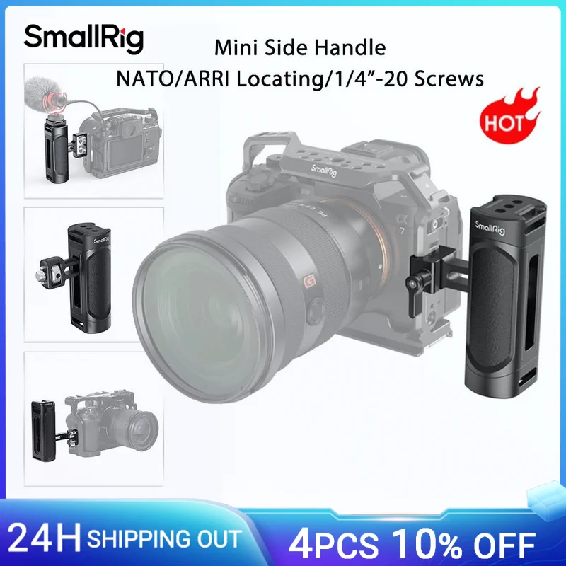 Smallrig Universal Camera Cage Mini Side Handle for Sony for Canon Camera Cage Handle Grip ARRI/NATO DSLR Camera 3813/3814