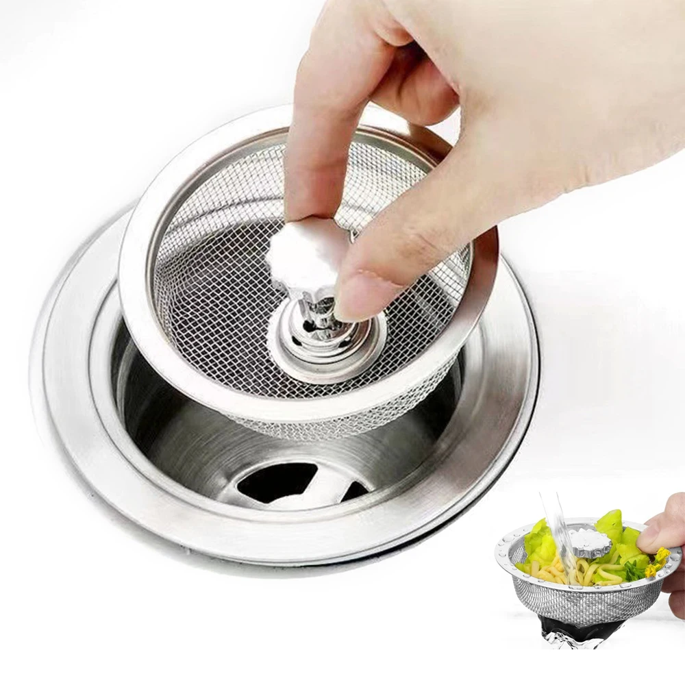 

Stainless Steel Kitchen Sink Strainer Mesh Sink Drain Filter Bathroom Floor Drain Cover Shower Hair Collector Plug 1PC