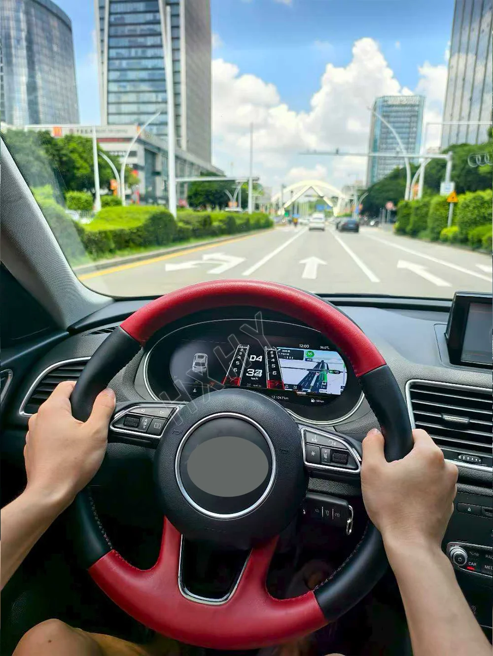 Car Digital Cluster Instrument CockPit LCD Center Speedmeters Dashboard For Audi