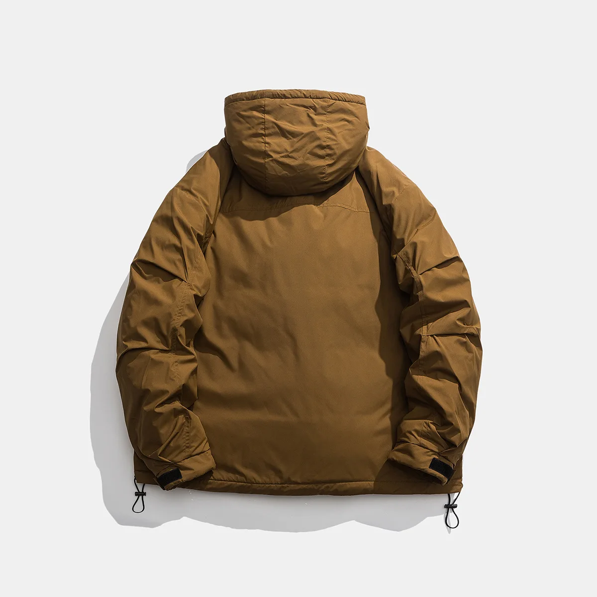 Vintage Winter Thick Warm Hooded Down Jacket Men's Outdoor Functional Wind Multi Pocket Work Jacket
