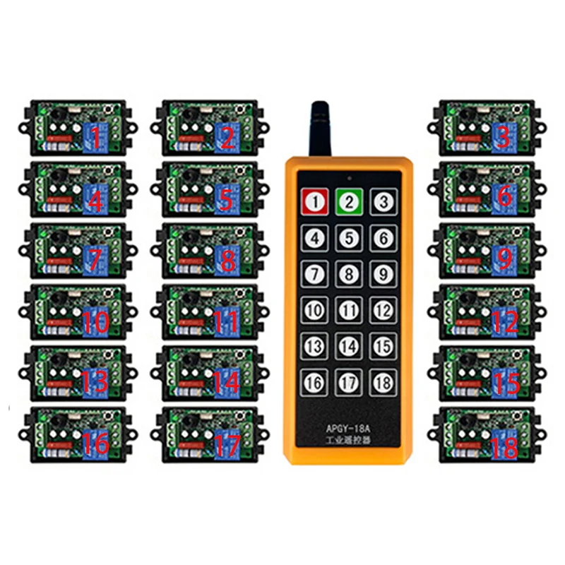 

Промышленный беспроводной пульт дистанционного управления, 433 МГц, 1000 м, 220 В переменного тока, 1 канал