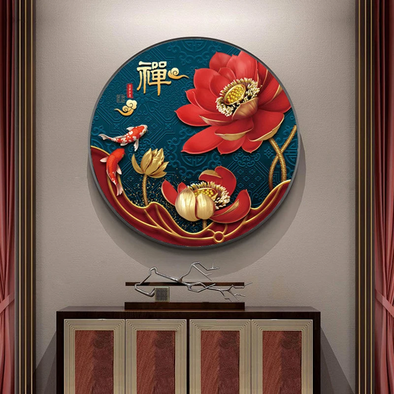 Flowers Red Lotus ​​Pattern DIY Cross Stitch Complete Kits Printed Canvas Embroidery Set Cotton Thread Needlework Home Decor cross stitch kit cross stitch tools