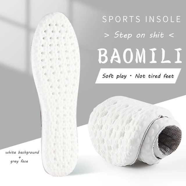 1Pair Soft Breathable Sport Cushioning Inserts Wormwood Deodorant Insoles For Men Women Boost Shoe Pads Mesh Can Cut Size Insole gray