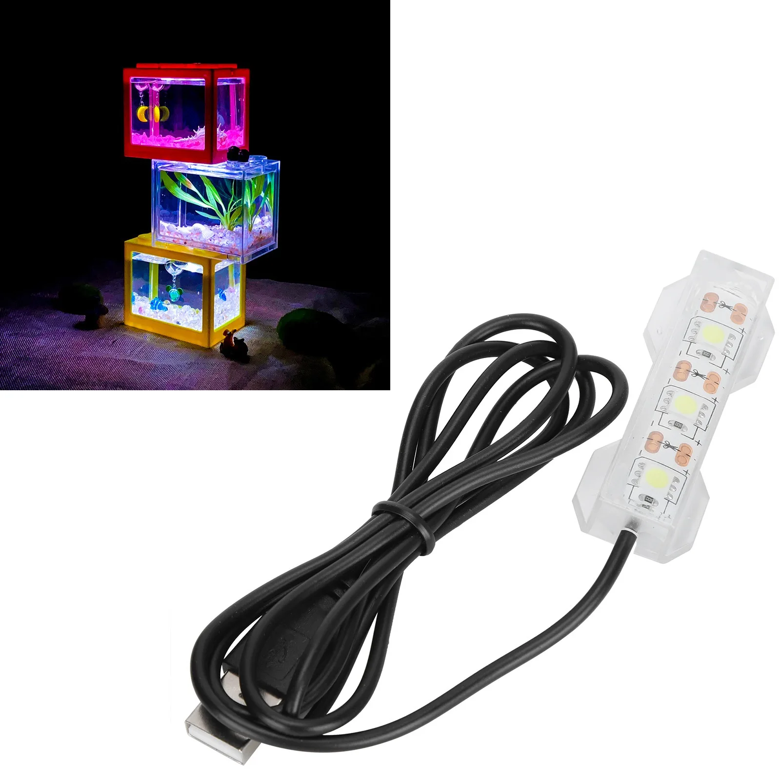 Small Aquarium Water Plant Light Desktop Fish Decoration Soft LED Lamp Small Aquarium Light Decoration led lamp aquarium light aquarium lamp