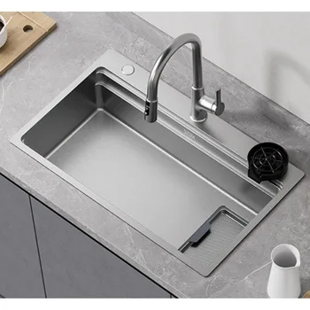 อ่างล้างจานสแตนเลส 304 หนา ลายนูน ขนาดใหญ่ อ่างเดี่ยว สำหรับล้างผักและจาน 1