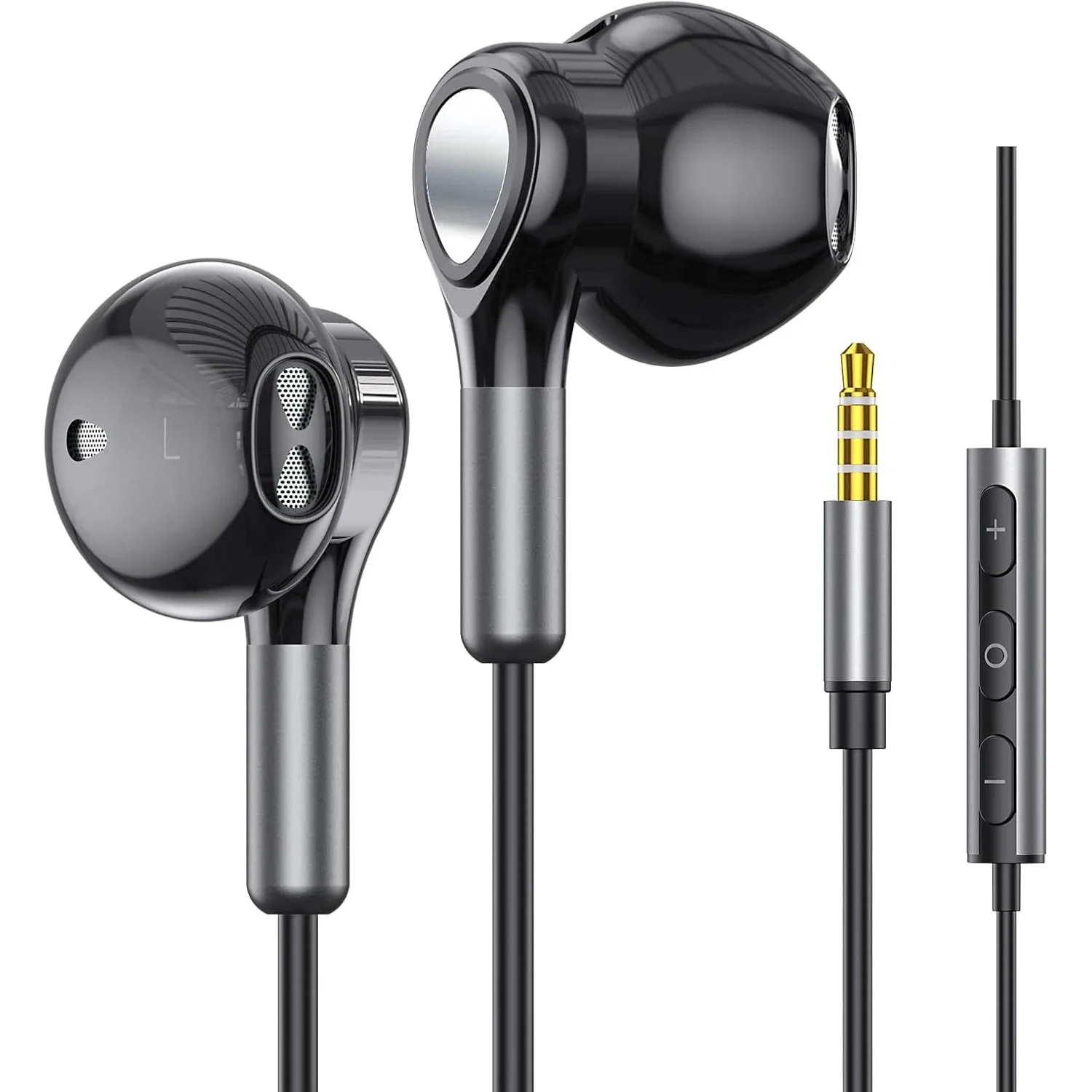 Auricolari Hi-Fi da 3,5 mm, auricolari in-ear cablati, auricolari bassi con microfono per chiamate chiare e silenziose._voghion.com