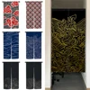 Japanese Textured Wave Print Door Curtain Blue Cloud Kitchen Living Room Partition Curtains Hanging Half Curtain for Entrance 1