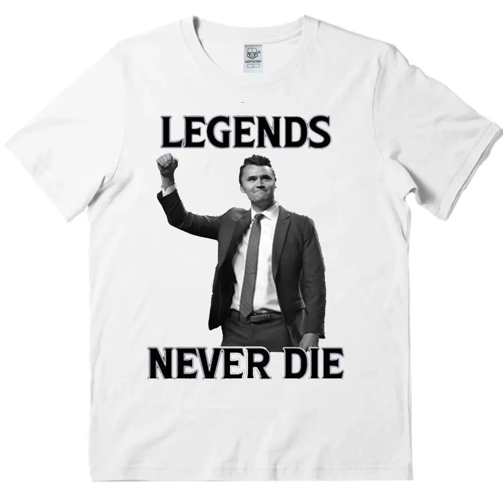 Legends Never Die Charlie Kirk T 셔츠 여성 남성반팔 유니섹..