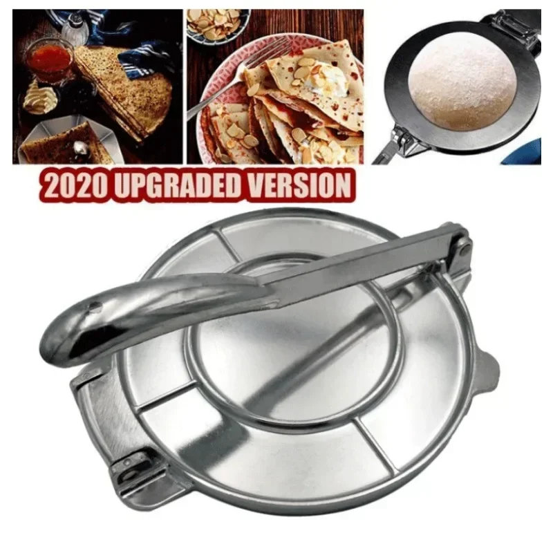 Tortilla Press Maker Aluminium Alloy DIY Manual Corn Tortillas Pressing Tools Long Handle Anti-rust for Home Kitchen Cooking tortilla press