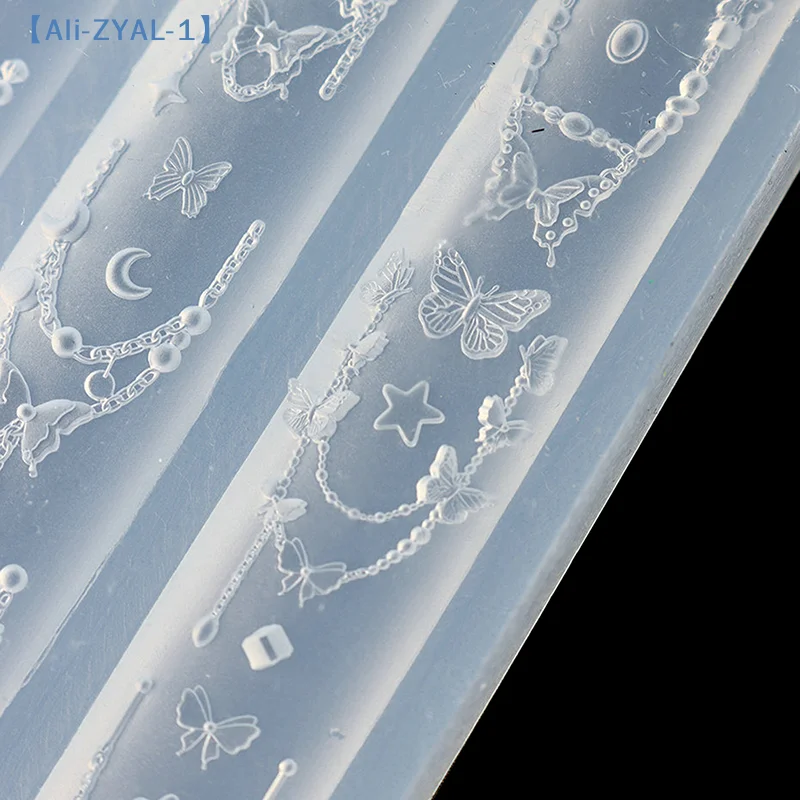 【ZYAL-1】실리콘 네일 비드 체인 조각용 보우 몰드 네일 장식 네일 DIY 디자인 입체 스탬핑 플레이트 매니큐어 도구