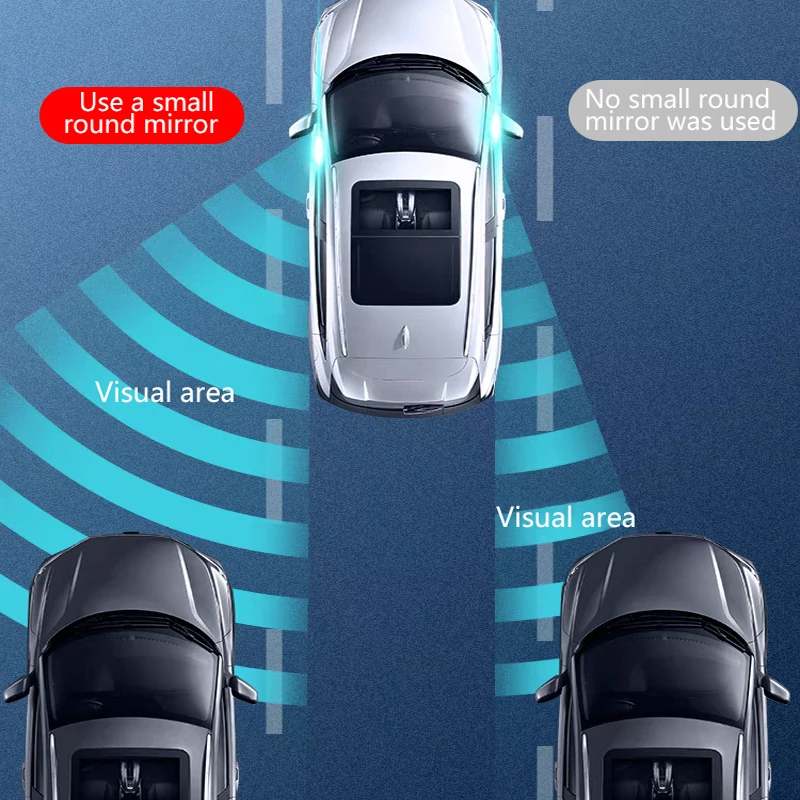 Espejo auxiliar de punto ciego para coche, retrovisor Interior ajustable de 360 grados, HD, sin montura, convexo, gran angular de estacionamiento