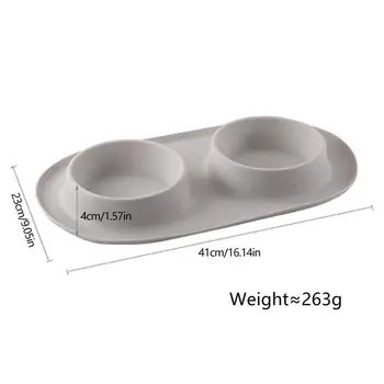 Dog Bowls With Mat Food Feeding Pet Bowl Dog Water Bowls Portable Foldable Dual Feeder Bowl For Small Medium Size Dogs Cats 6