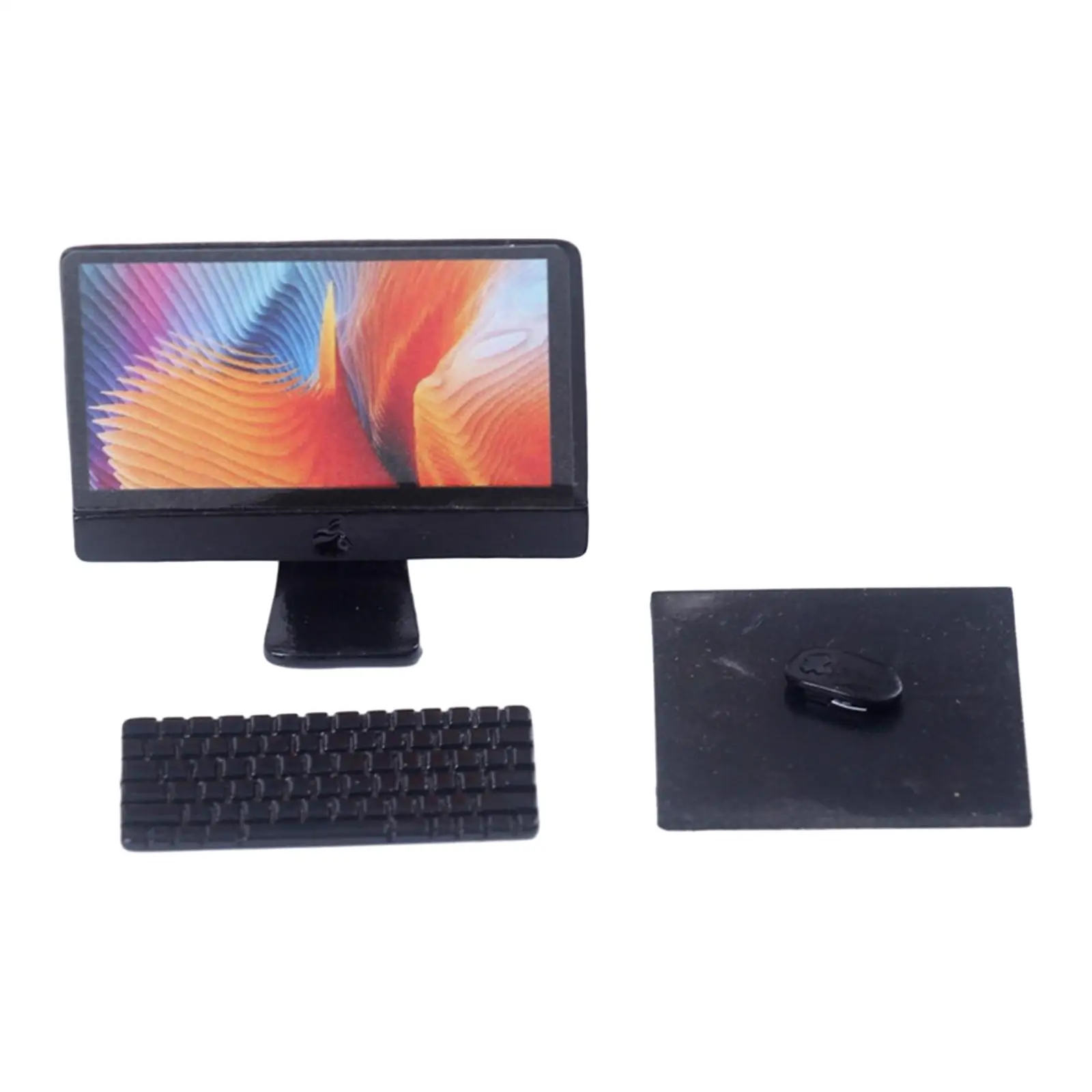 

Набор для кукольного домика 1/12, настольный компьютер, миниатюрные современные аксессуары для девочек и мальчиков, праздничные подарки, реквизит для сцены, миниатюрный офисный игровой набор