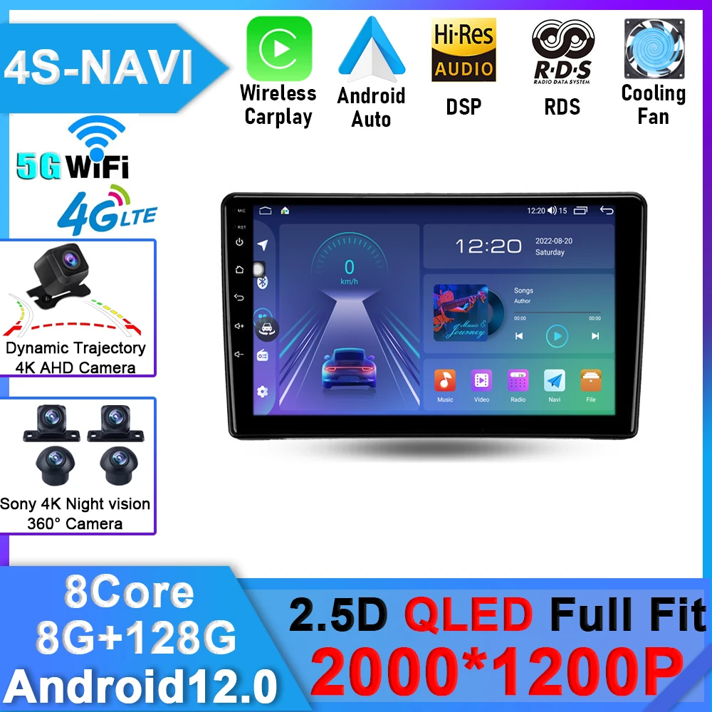 Nissan Navara D40 için 8 + 128G Android 2004 2010 araba radyo