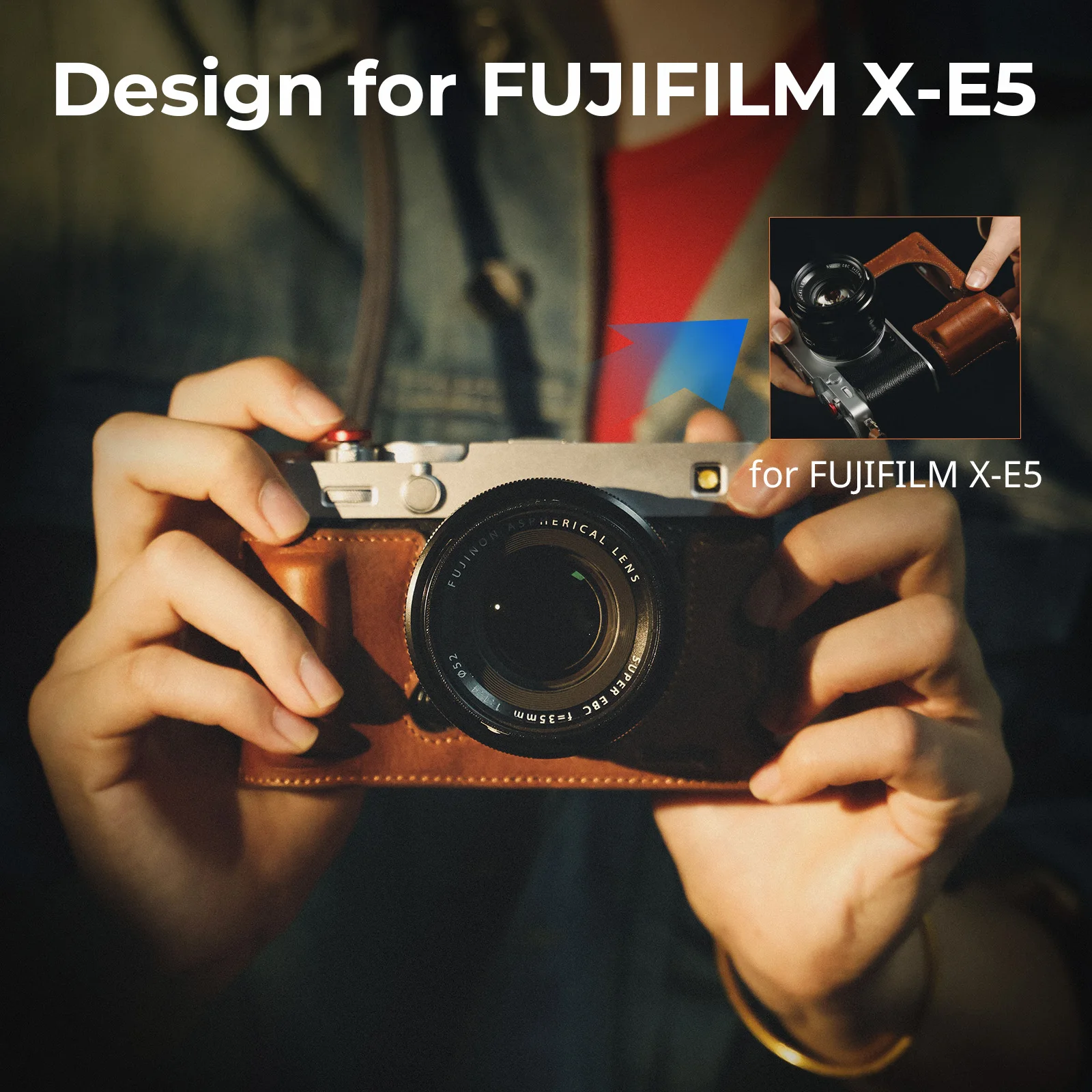 Smallrig – Demi-étui En Cuir Pour Appareil Photo, Pour FUJIFILM X-M5, Bracelet Tressé Universel, Sangle D'épaule, Poignée De Pouce, Accessoires Pour Appareil Photo
