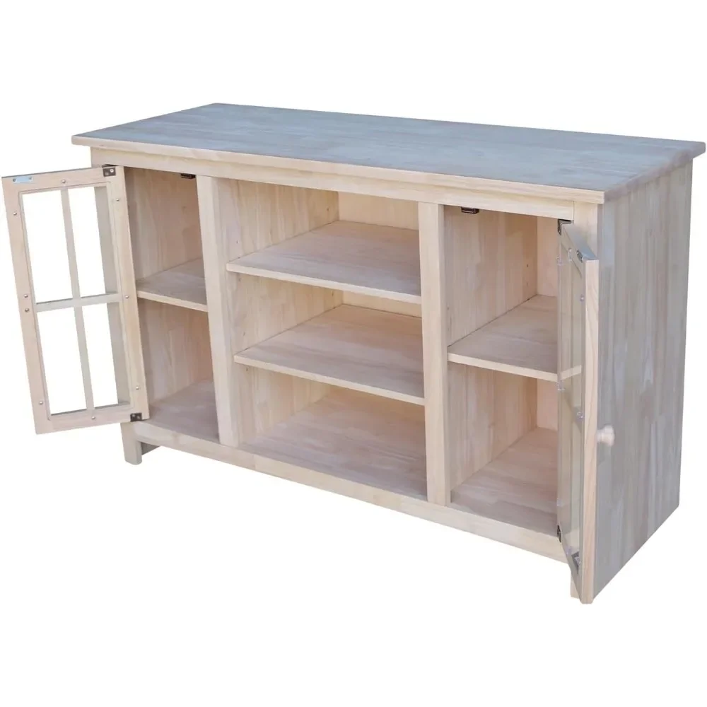 IC International Concepts International Concepts 2 Doors and Two Shelf Entertainment/TV Stand, Unfinished 4